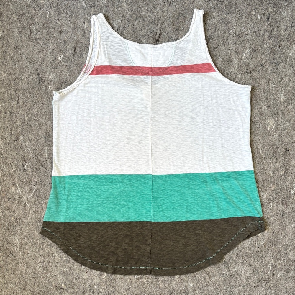 Aventura eco organic cotton modal white red green brown colorblock tank top - Picture 6 of 13